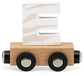 Tryco Holz-Buchstabenzug Wagen E - Buntes Spielzeug für Namenszüge