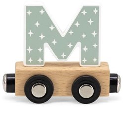 Tryco Holz-Buchstabenzug Wagen M - buntes Spielzeug für Namenszüge