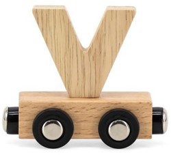 Tryco Holz Buchstaben Zugwagen V - Lernspielzeug für Kinder