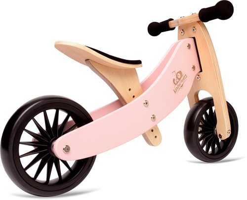 Kinderfeets 2-in-1 Holz Balance Fahrrad Dreirad Tiny Tots Plus - Rose-2