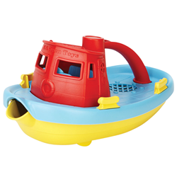 Green Toys Schleppboot Badespielzeug - nachhaltiges Wasserboot rot