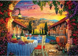 Gibsons Puzzle Tuscany Sunset - 1000 Teile Puzzlespaß