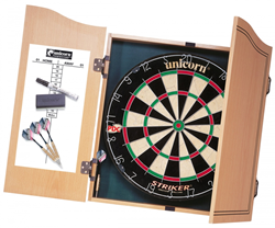 Unicorn Dartboard Striker Home Center mit 2 Dart-Sets - Holzkabine