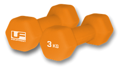 Urban Fitness Hex Kurzhanteln - Neoprenüberzug (Paar) Orange - 3kg