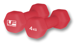 Urban Fitness Hanteln Hex Neopren rot - 2 x 4kg Fitness Set