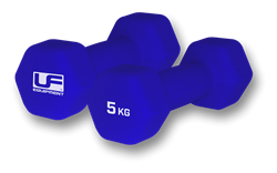 Urban Fitness Hanteln Neopren blau - 2 x 5kg - Hex Set