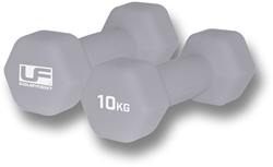 Urban Fitness Hanteln Hex Neopren Silber - 2 x 10kg Fitness Set