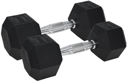 Urban Fitness PRO Hex Kurzhantel - Gummibeschichtet (Paar) Schwarz - 10kg