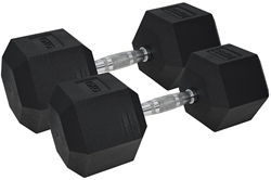 Urban Fitness Hantel Set - Hexagon Gummi schwarz 2 x 15kg Fitness