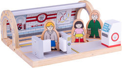 BigJigs Holz U-Bahn-Station - Spielzeug Zugzubehör