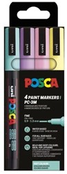 Posca Marker Pastellfarben Set - 4 Stück kreative Brushpens