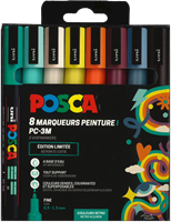 Posca Marker-Set Retro Farben - PC3M 8 Stück kreative Brushpen