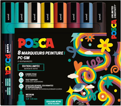 Posca Marker-Set PC5M 8 Stück Retro Farben - kreative Brushpen
