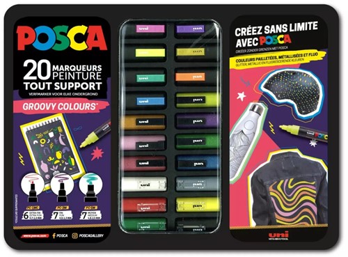 Posca Uni Posca Verfmarker Koffer Groovy Colours 20 stuks