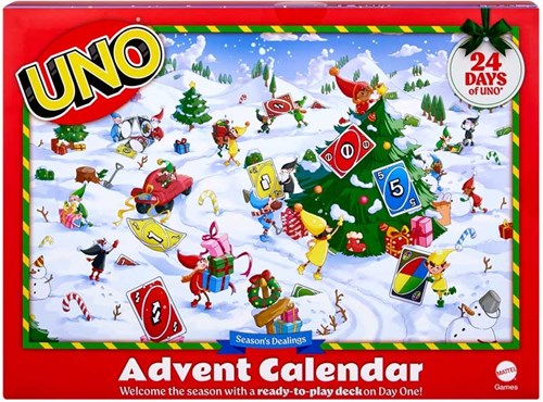 Mattel UNO Adventskalender Kartenspiel für Kinder und Familie