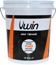 Uwin Tennisbälle Stage 2 Orange - Eimer mit 72 Stück Tennisbällen