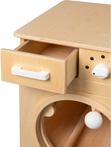 Van Dijk Toys Holzspielzeug Waschmaschine - Natur mit Wei-3
