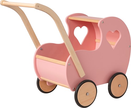 Van Dijk Toys Puppenwagen aus Holz Vintage/Retro - Rosa (Kinderbetreuungsqualitt)