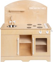 Van Dijk Toys Holzspielzeug Kche / Spielkche XL - Natur mit Wei (Kinderbetreuungsqualitt)