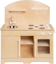 Van Dijk Toys Holzspielzeug Kche / Spielkche XL - Natur mit Wei (Kinderbetreuungsqualitt)