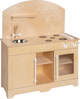 Van Dijk Toys Holzspielzeug Kche / Spielkche XL - Natur mit Wei (Kinderbetreuungsqualitt)-2