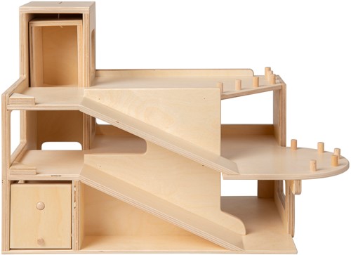 Van Dijk Toys Garage 2 verdiepingen en lift - Naturel