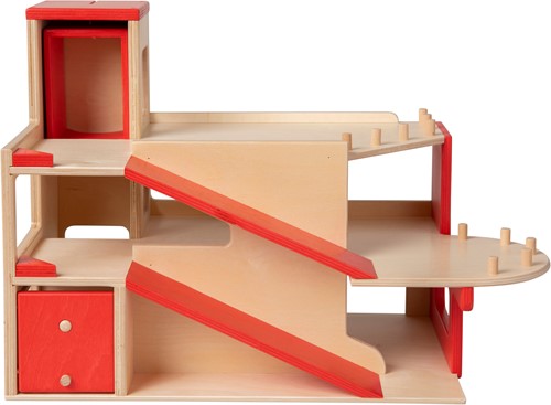 Pertina Van Dijk Toys Holzspielzeug Garage, 2 Etagen mit Aufzug (Kinderbetreuungsqualitt)