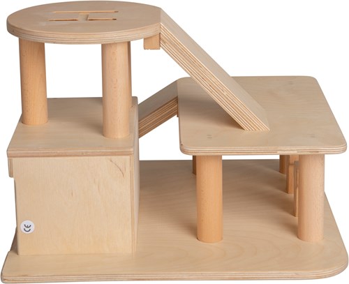 Van Dijk Toys Holzspielzeuggarage mit Hubschrauberdeck - Natur (Kinderbetreuungsqualitt)-3