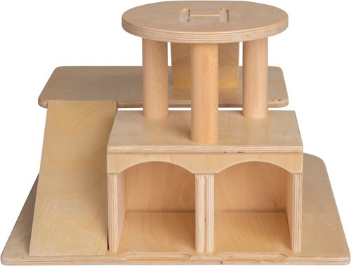 Van Dijk Toys Holzspielzeuggarage mit Hubschrauberdeck - Natur (Kinderbetreuungsqualitt)-2