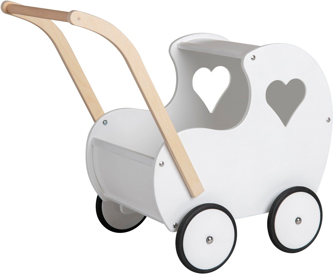 Van Dijk Toys vintage retro Holzpuppenwagen Herz WeiB Kinderzimmerqualitat