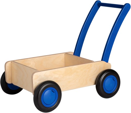 Pertina Van Dijk Toys Holz Lauflernwagen ab 1 Jahr - Natur - Blau (Kinderbetreuungsqualitt)