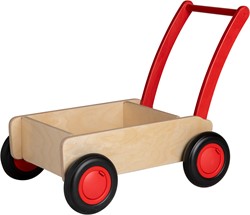 Van Dijk Toys Holz Lauflernwagen ab 1 Jahr - Natur - Rot (Kinderbetreuungsqualitt)