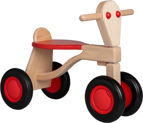 Pertina Van Dijk Toys Birkenholz Laufrad ab 1 Jahr - Rot (Kinderbetreuungsqualitt)