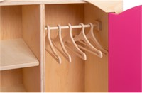 Van Dijk Toys Poppenkleding kast - Naturel met roze