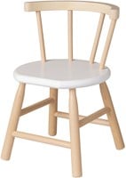 Van Dijk Toys Holz Kinderstuhl mit gebogenem Rcken - Naturholz & Wei (Kinderbetreuungsqualitt)