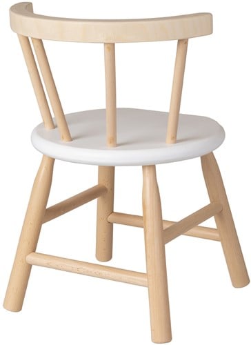 Van Dijk Toys Holz Kinderstuhl mit gebogenem Rcken - Naturholz & Wei (Kinderbetreuungsqualitt)-2