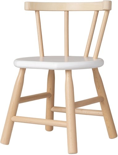 Van Dijk Toys Holz Kinderstuhl mit gebogenem Rcken - Naturholz & Wei (Kinderbetreuungsqualitt)-3