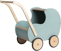 Van Dijk Toys Holzspielzeug Puppenwagen Vintage/Retro - Blau/Grn (Kinderbetreuungsqualitt)