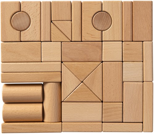 Van Dijk Toys Holzklötze aus Buche - 44 Teile