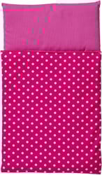 Van Dijk Toys Bettdecke - Rosa mit weißen Punkten