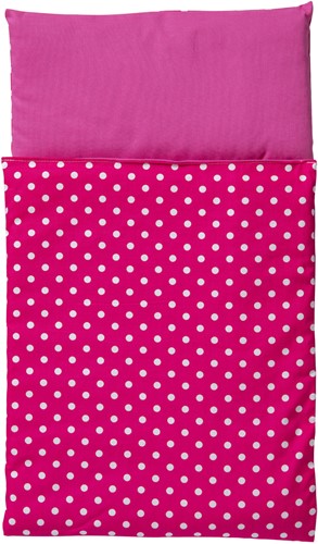 Van Dijk Toys Bettdecke - Rosa mit weißen Punkten