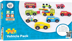 Bigjigs Wooden Vehicles - 9 Teile