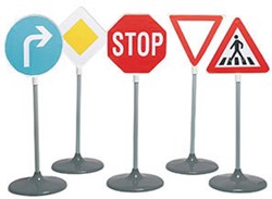 Klein Verkehrsschilder pädagogisches Spielzeug Set - 5 Stück - 72cm hoch