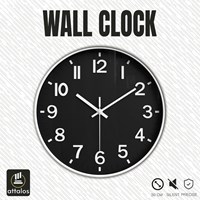 Attalos Wanduhr - leises Quarz-Uhrwerk - minimalistisches Design 30cm weiß schwarz-2