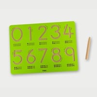 Viga Toys Lernspiel Zahlen Nachziehbrett Holz grün Schreiben lernen