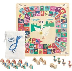 Vilac Gänsespiel und Pferdespiel Koffer Ingela P Arrhenius Retro Spielzeug