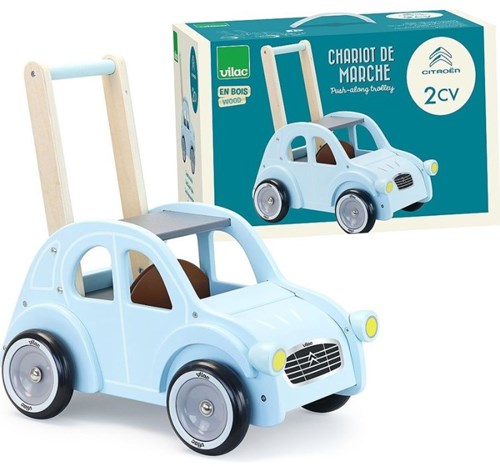 Vilac Holz Lauflernwagen Citroën 2CV Retro Blau Kleinkind Spielzeug