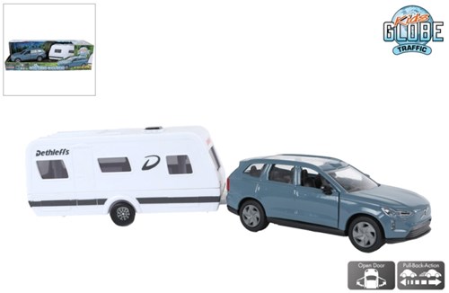 Kids GLOBE Volvo Spielzeugauto mit Wohnwagen 30cm - Volvo EX90