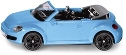 SIKU 1504, VW The Beetle Cabrio, Metall/Kunststoff, Hellblau, Spielzeugauto für Kinder, Anhängerkupplung