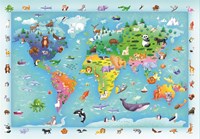Clementoni Puzzle - 60 Maxi Teile - Wildlife Karte 2025 - Lernspielzeug